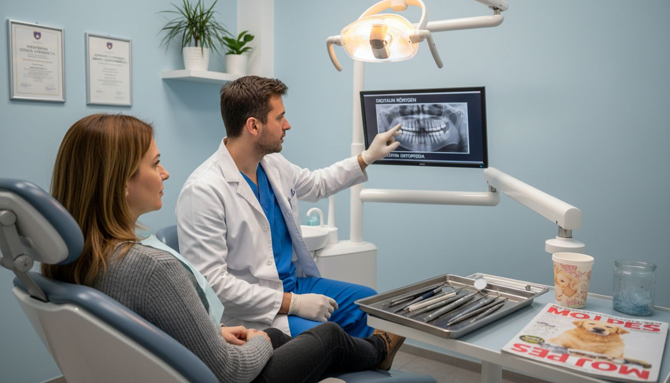 Zobozdravniški pregled: zdravnik in pacient v ordinaciji