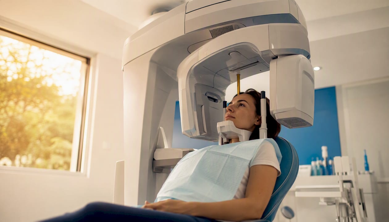 CBCT zobni skener omogoča natančno tridimenzionalno slikanje zob in čeljusti.