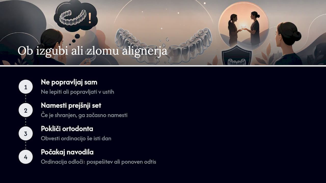 Kaj storiti, če se ti aligner zlomi ali izgubi