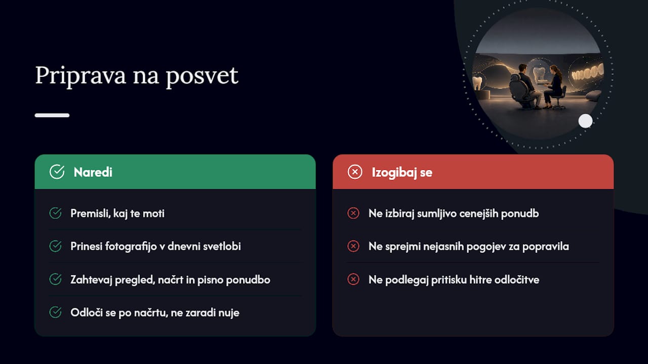 Kako se pripraviti na posvet in na kaj biti pozoren — overview diagram